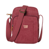 Troop London TRP0370 Classic Canvas Across Body Bag Burgundy
